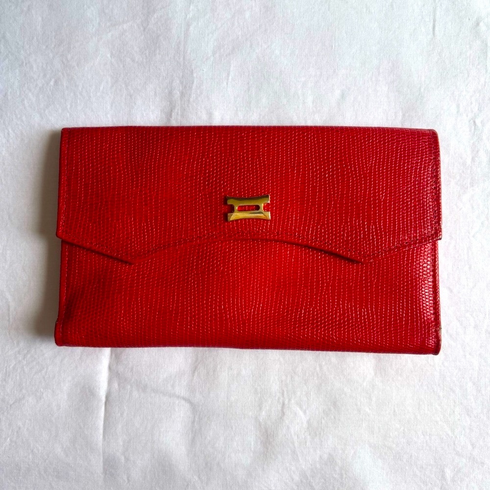 Vintage Princess Gardner Red Leather Clutch